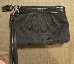 Coach Black Clutch Wristlet with Signature Monogram